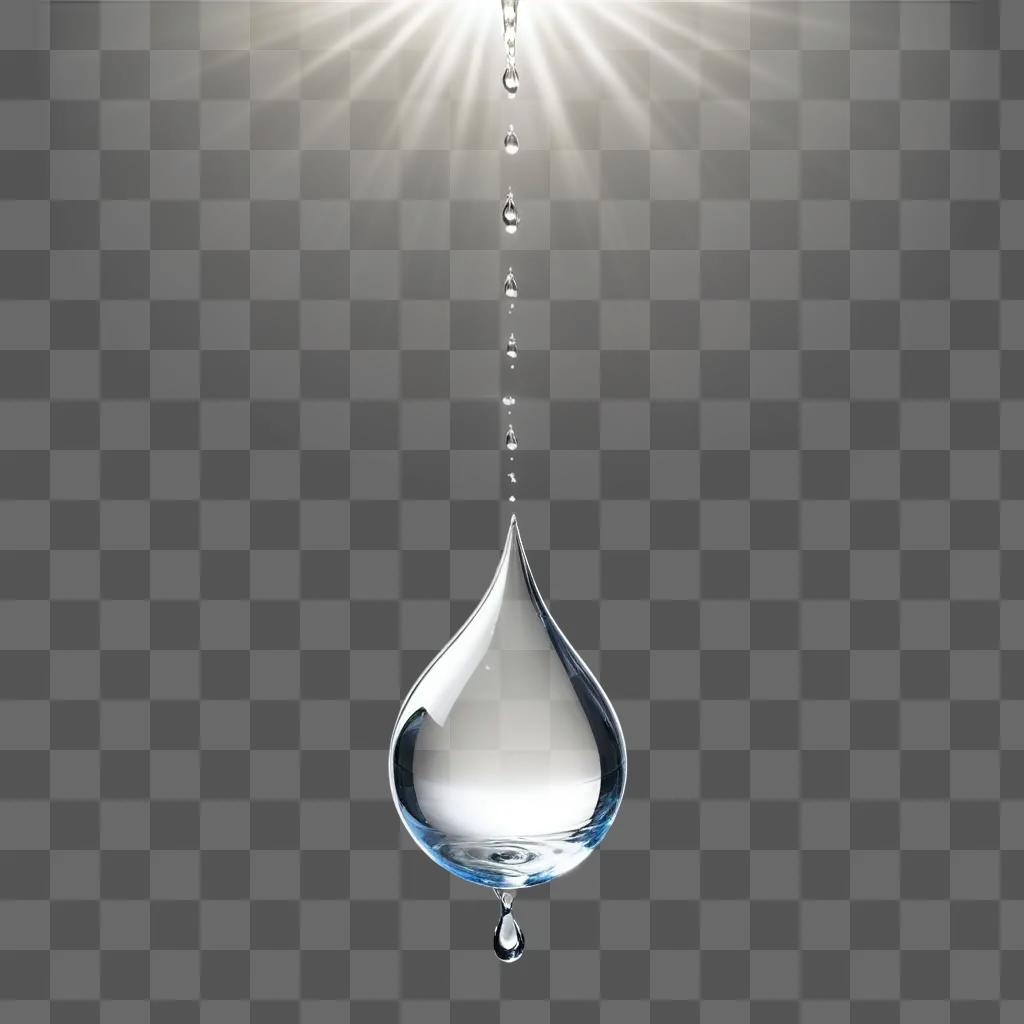 Water dripping from a hook to a drop