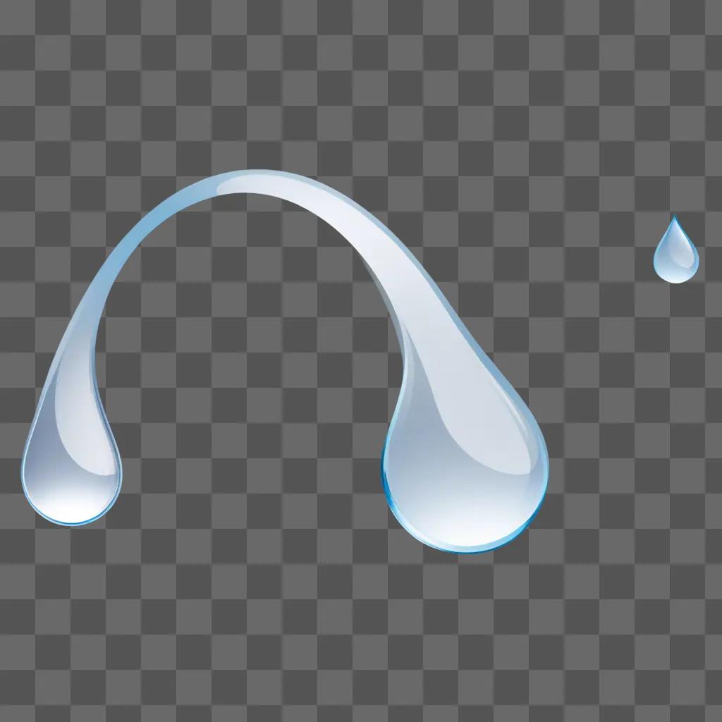 Water droplet clipart with blue background