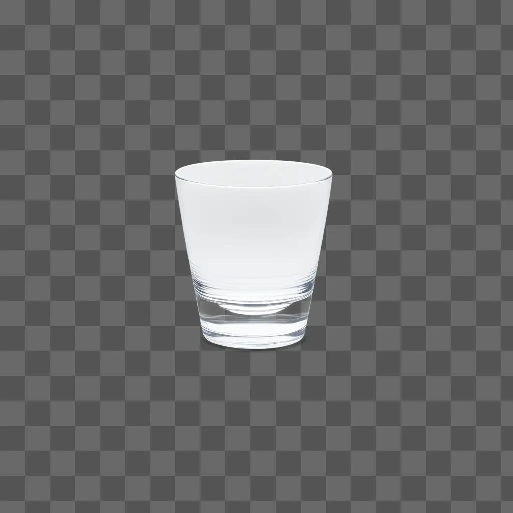 Water glass sits on a gray background