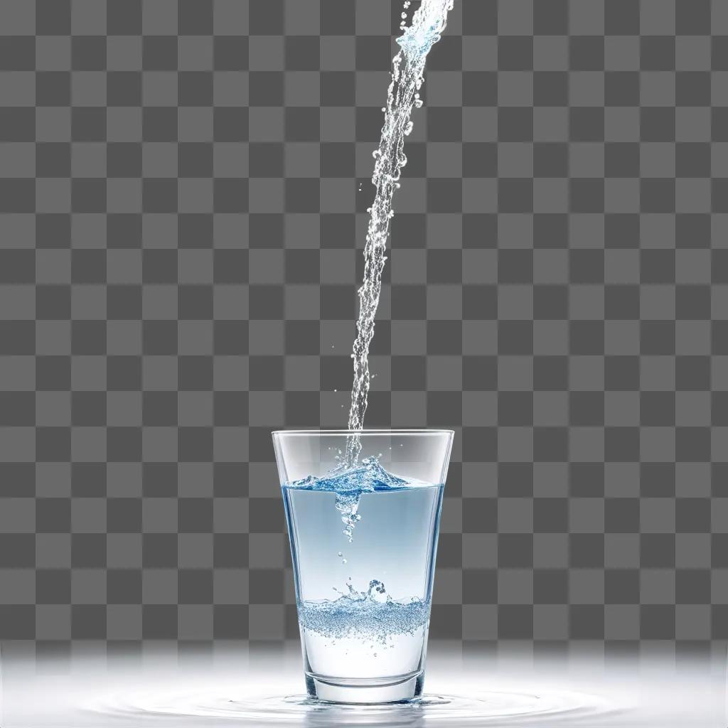 Water pouring from a glass into a cup