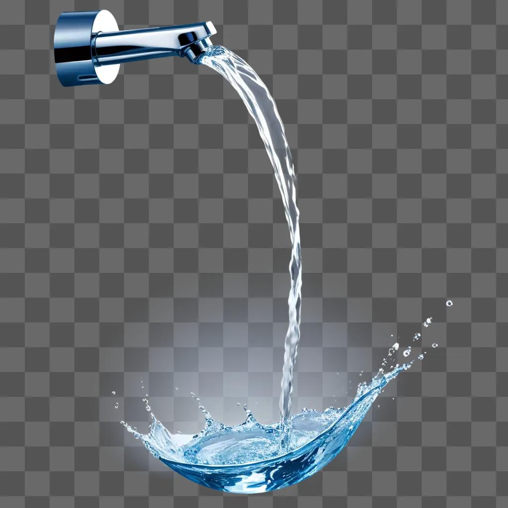 Water pouring from faucet into a bowl