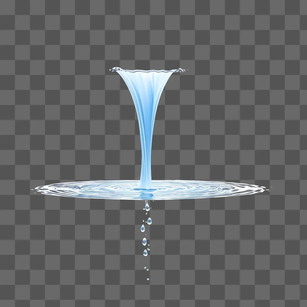 Water pouring over a curved surface