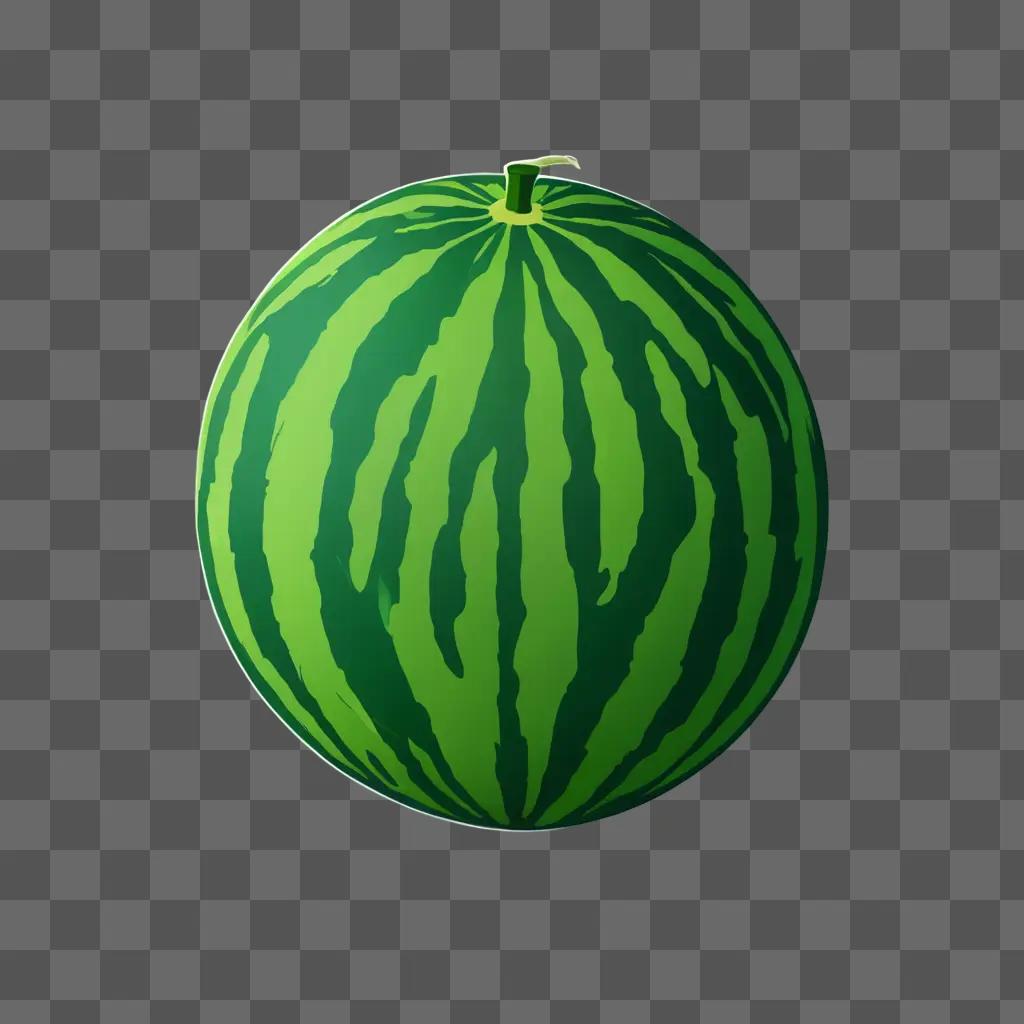 Watermelon clipart with green and black stripes