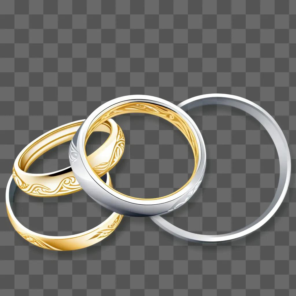 Wedding Rings Clipart: Four Rings in a Circle