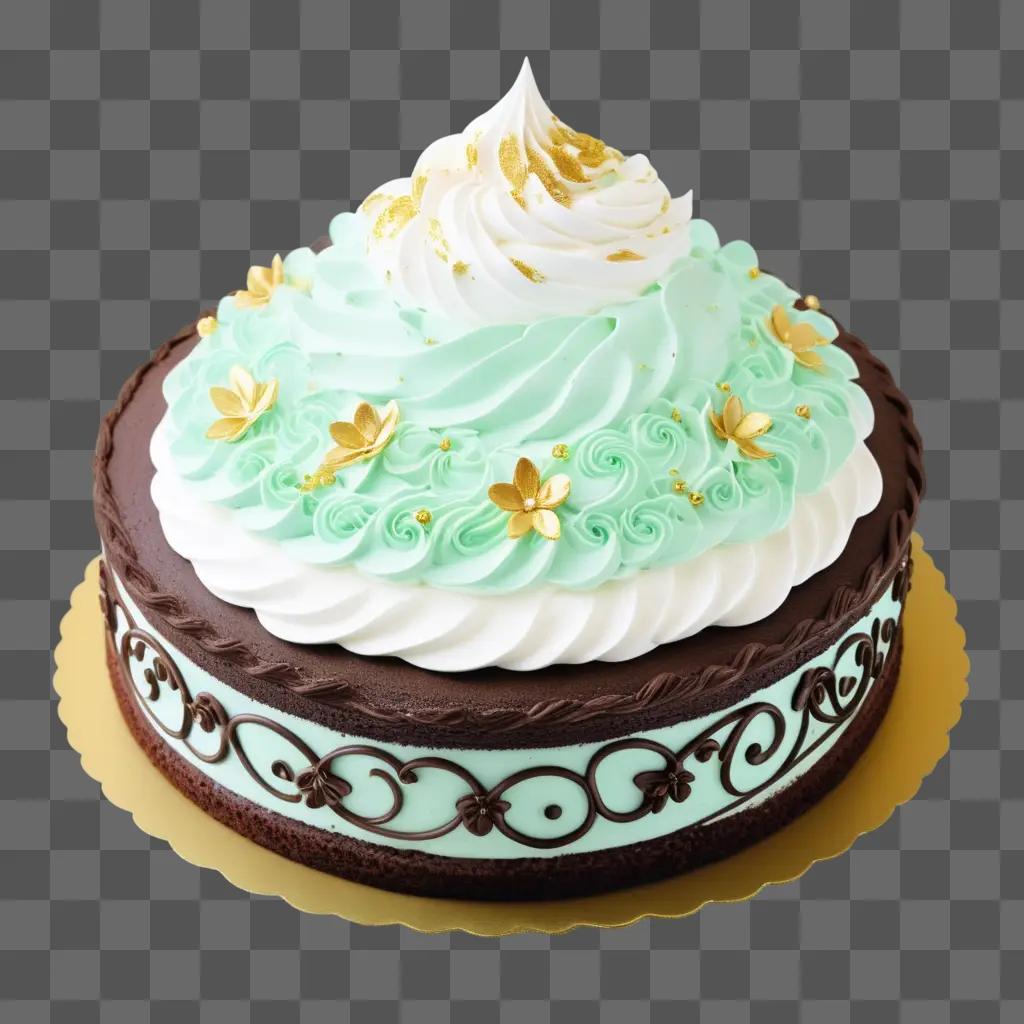 Whipped cream on top of a chocolate cake