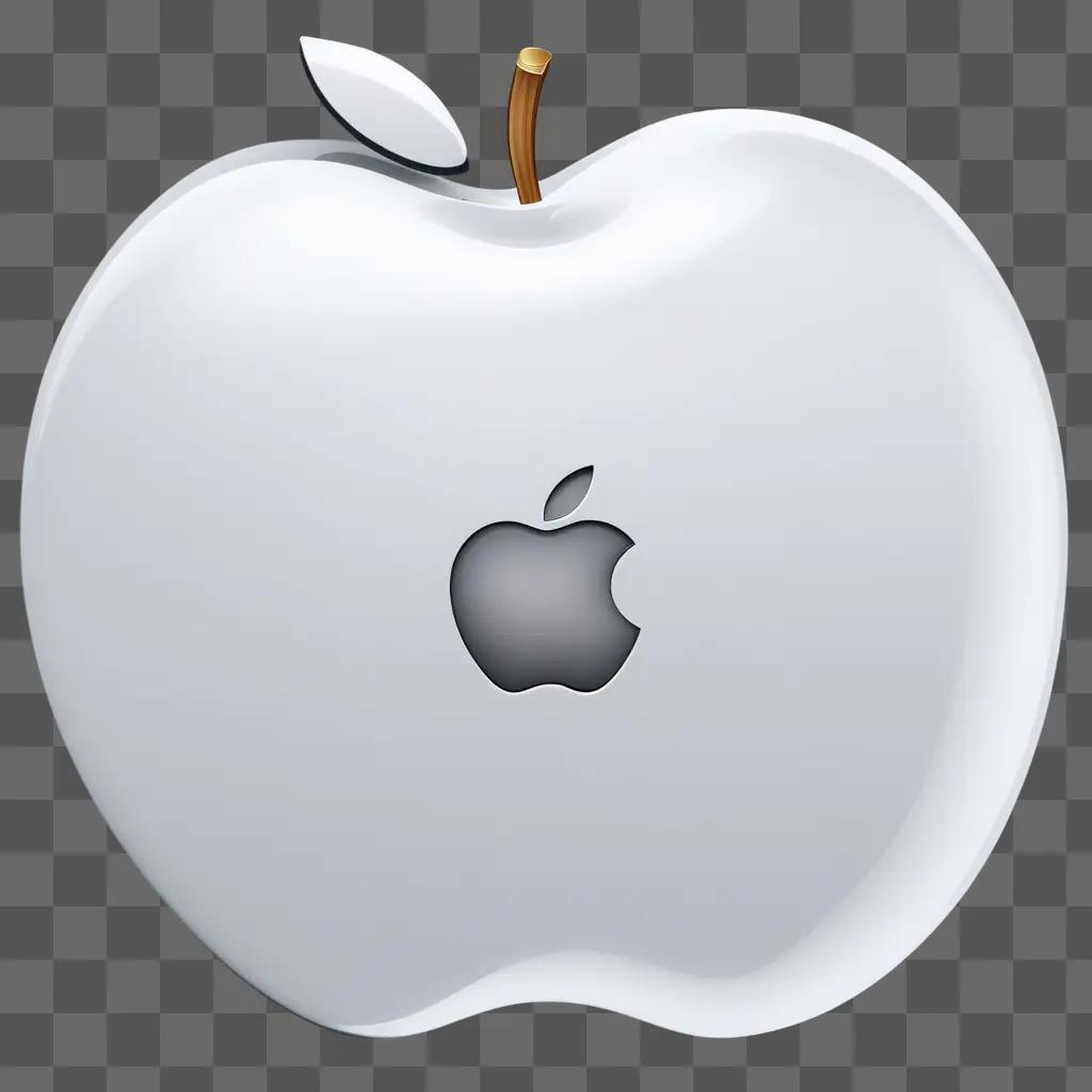 White Apple logo on white background