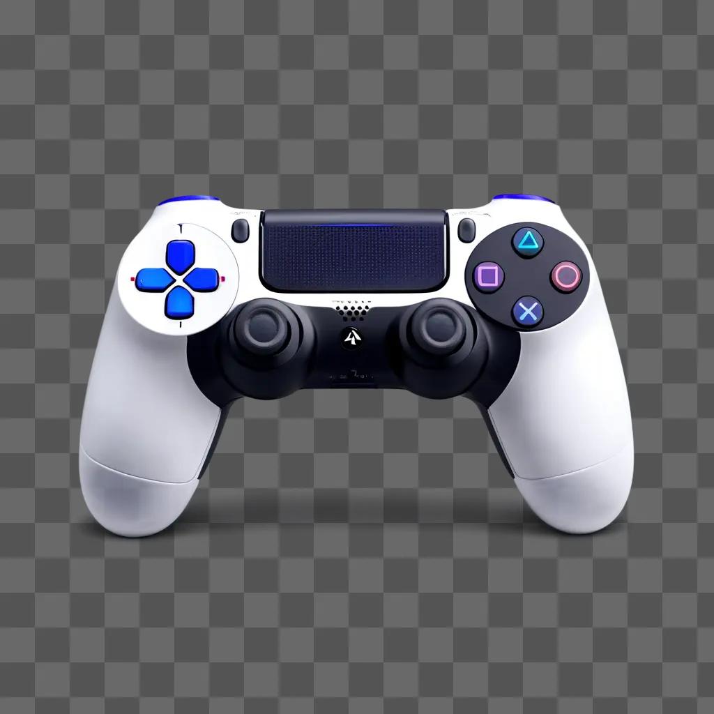 White PS4 controller on a grey background