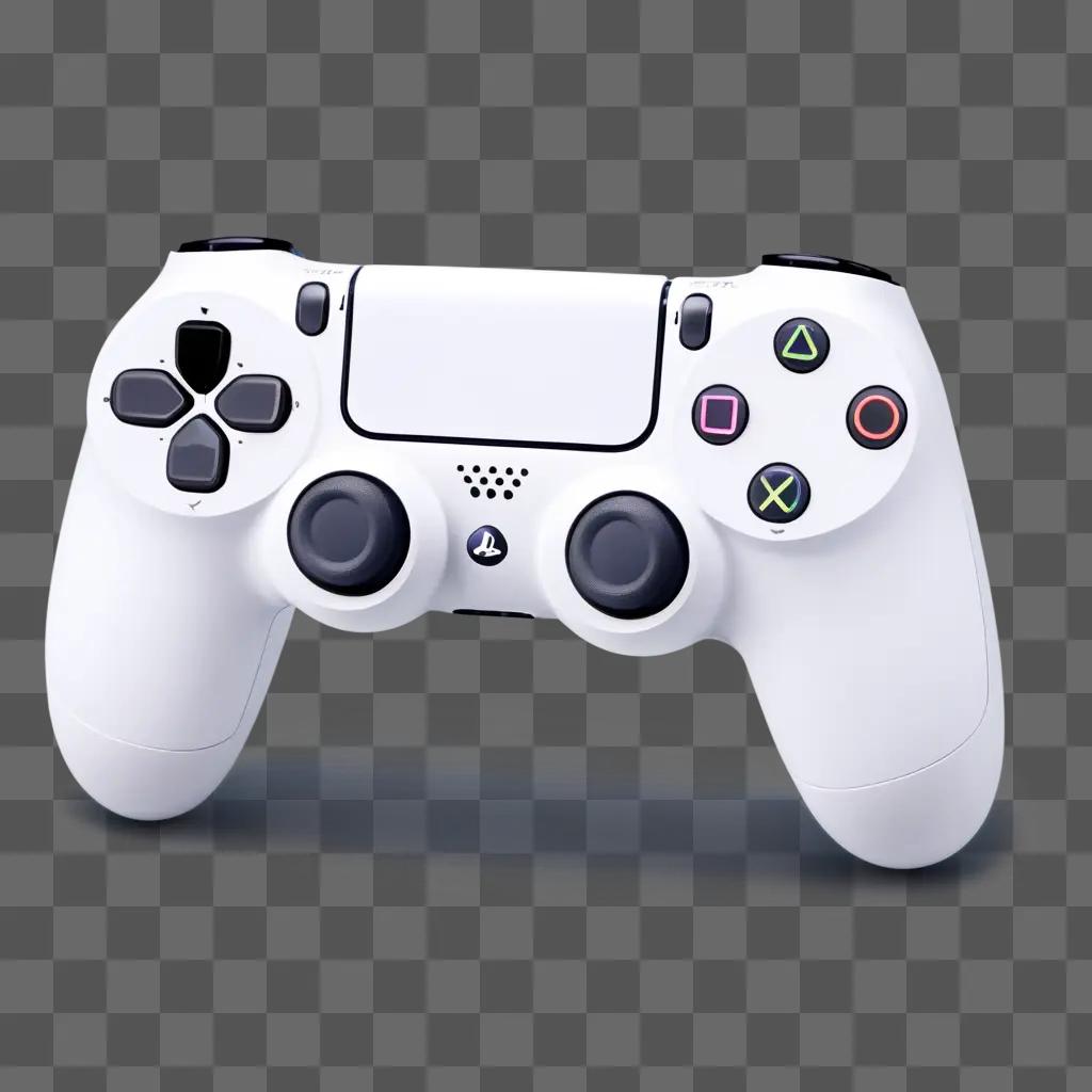 White PS4 controller with multiple buttons and a light bar