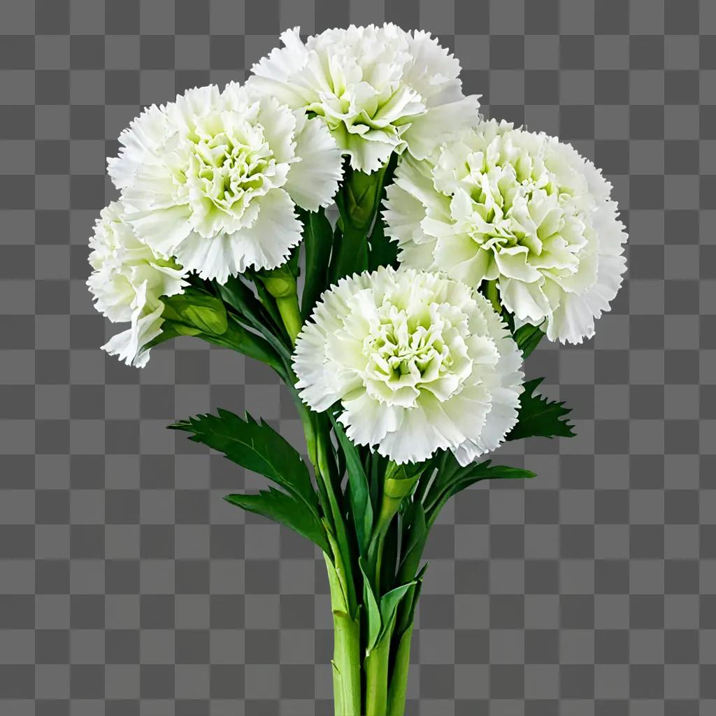 White and green flowers in a bouquet