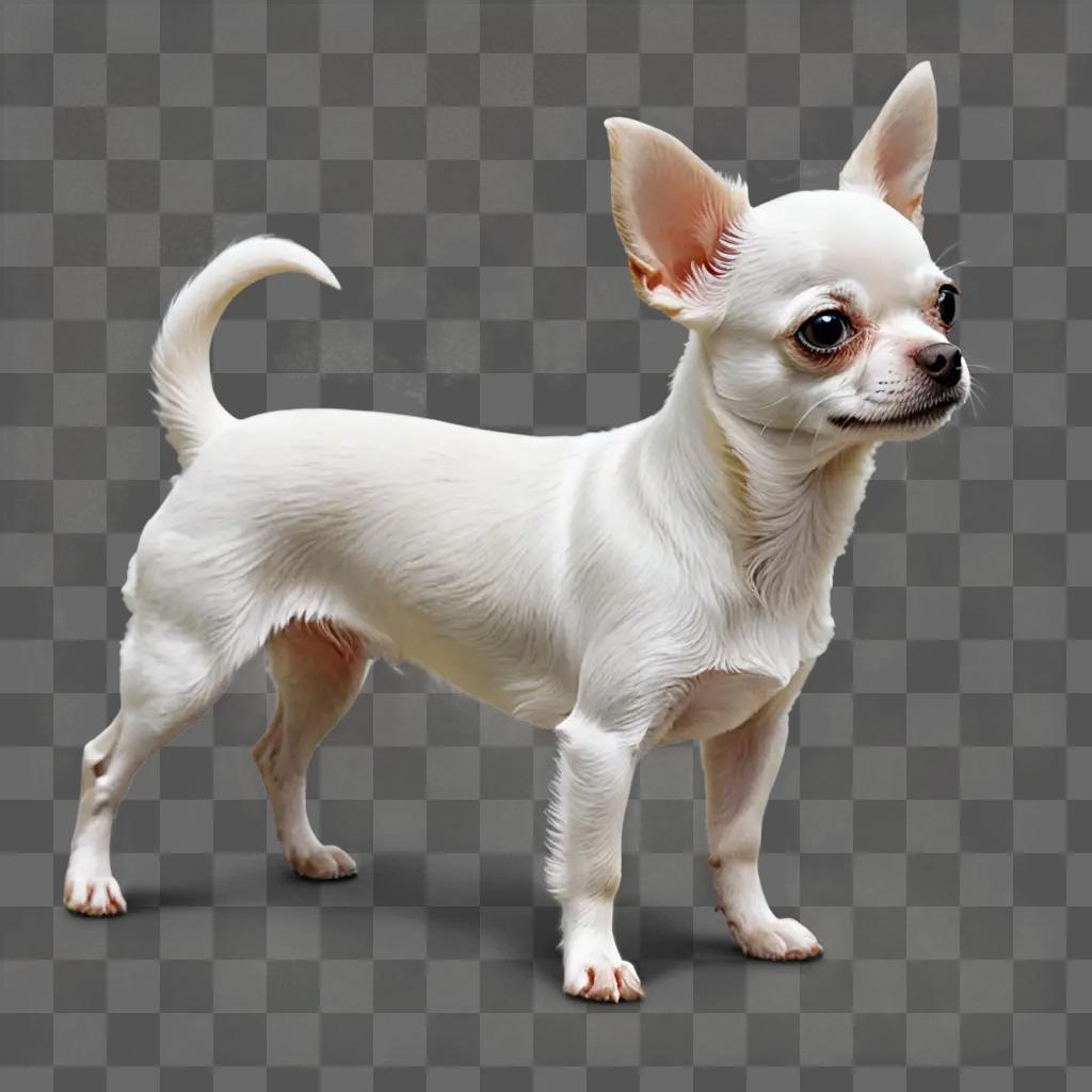 White apple head chihuahua stands alone