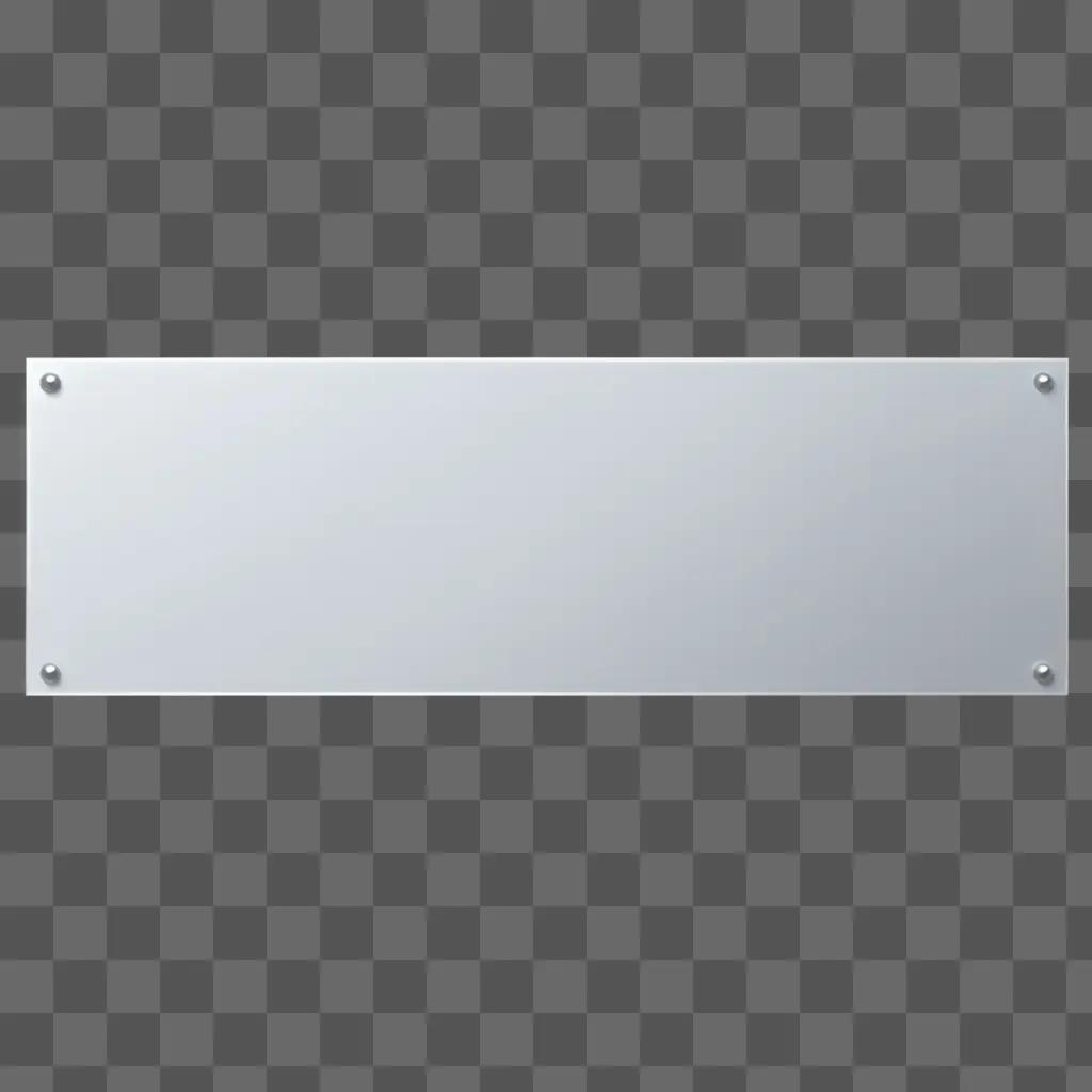 White banner with a silver frame and a silver plate