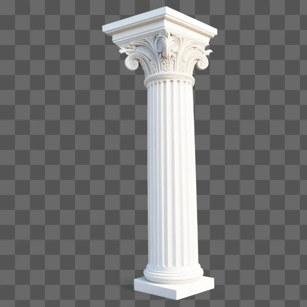 White column stands against a plain wall