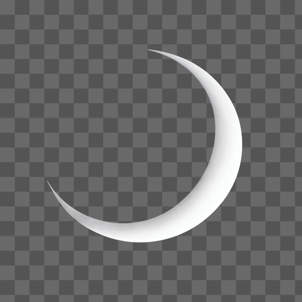 White crescent moon on a white surface