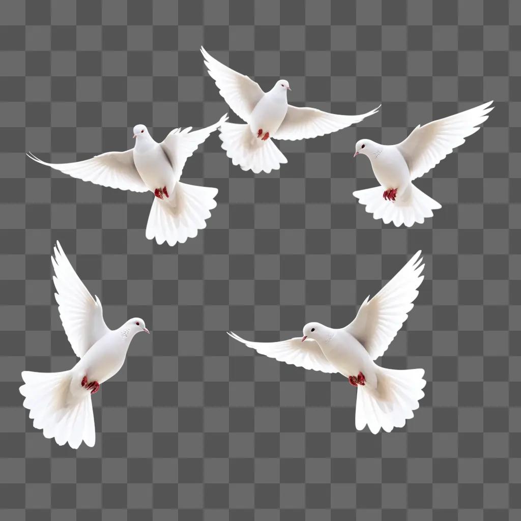 White doves flying in the air