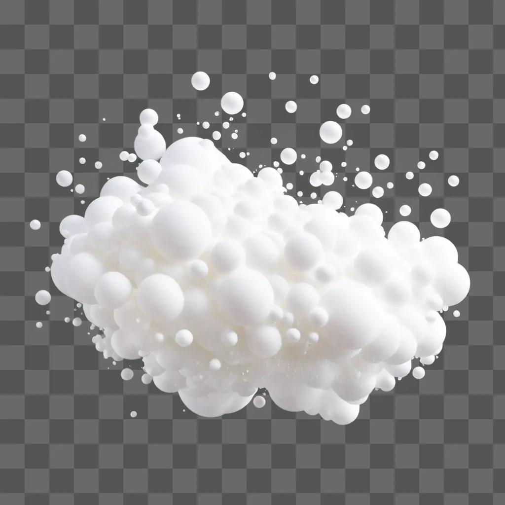 White foam bubbles fill a room