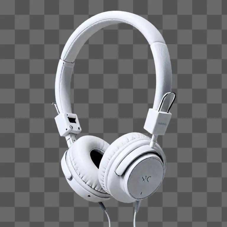 White headphones clipart on a white background