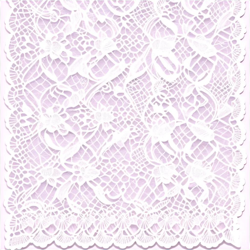 White lace textured fabric on a light pink background