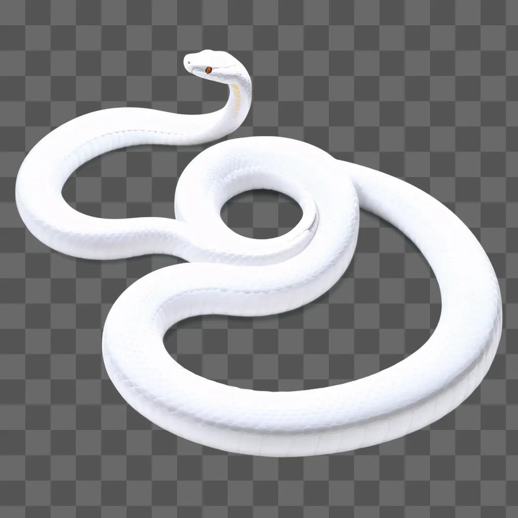 White snake with transparent skin on white background