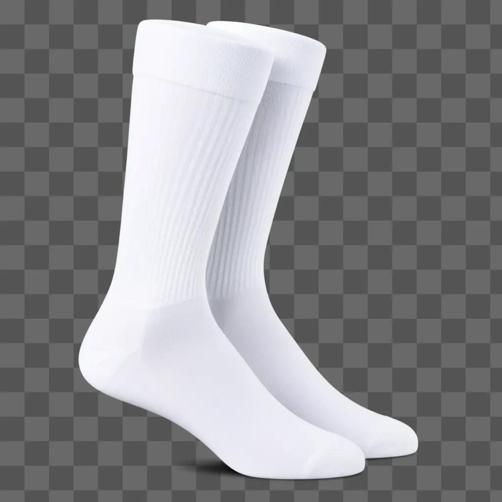 White socks stand out against a plain background