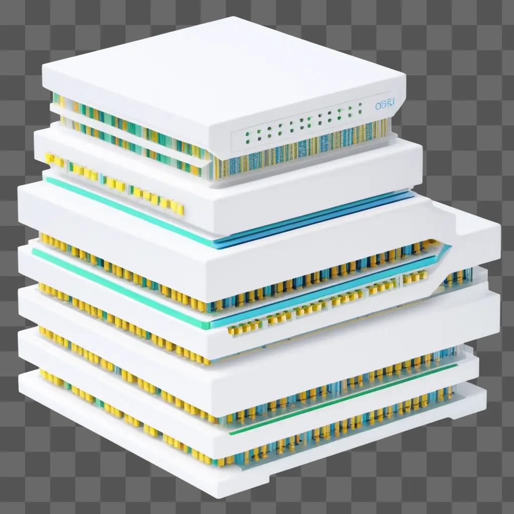 White stack of computer packets on a white surface