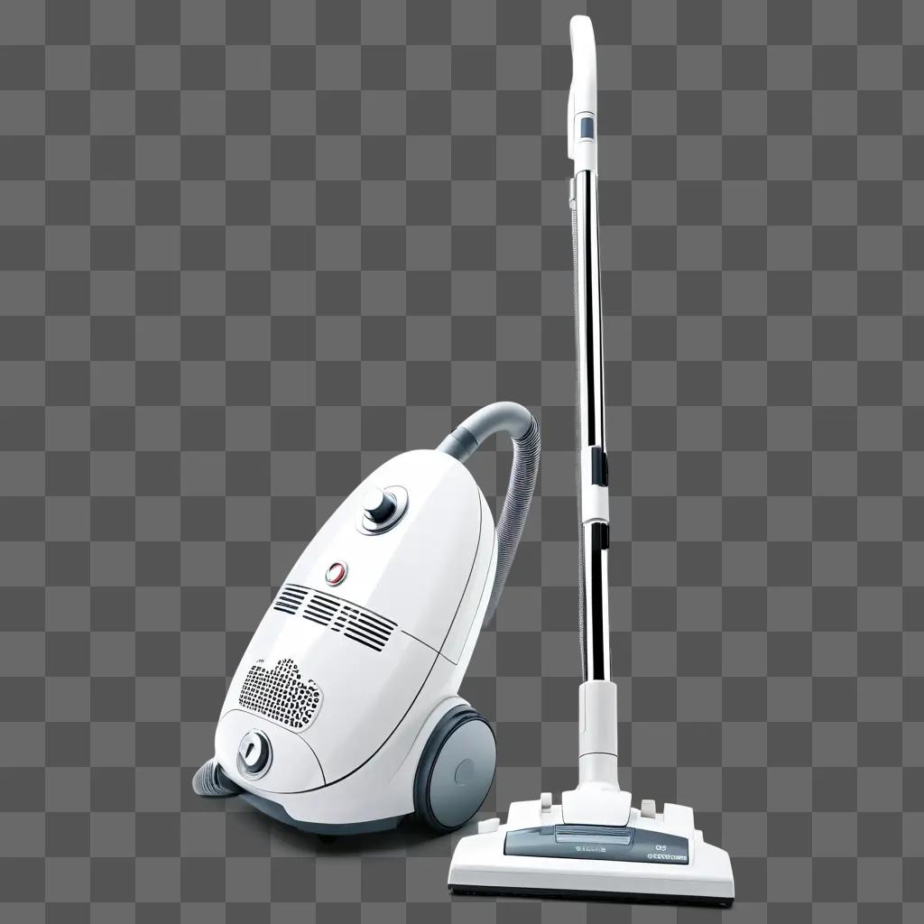 White vacuum cleaner with a white cord