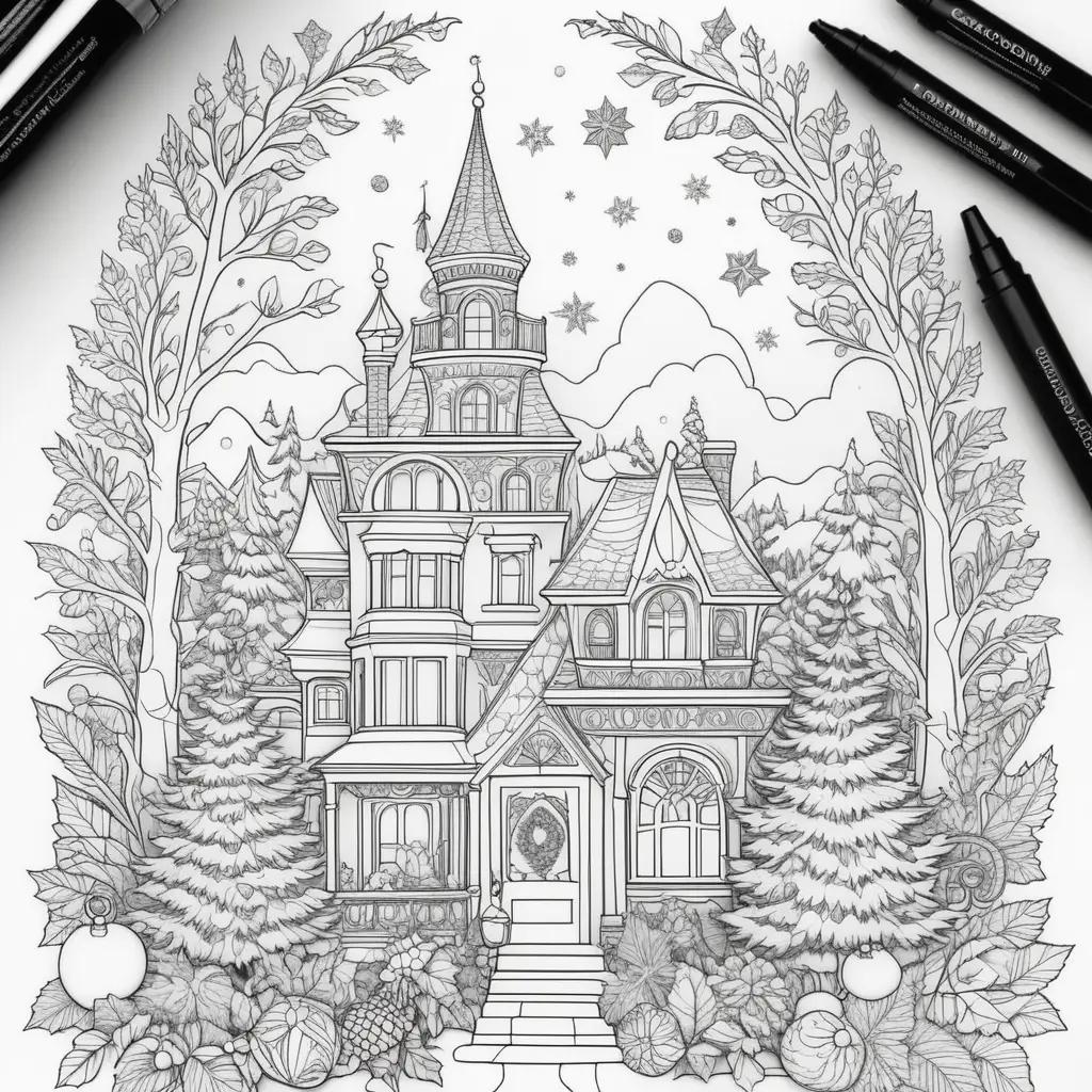 Winter wonderland coloring pages for December