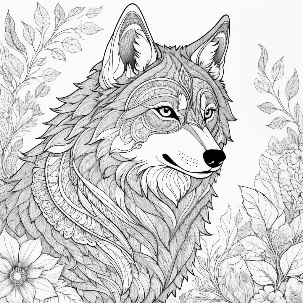 Wolves Coloring Page with Zebra Patterns