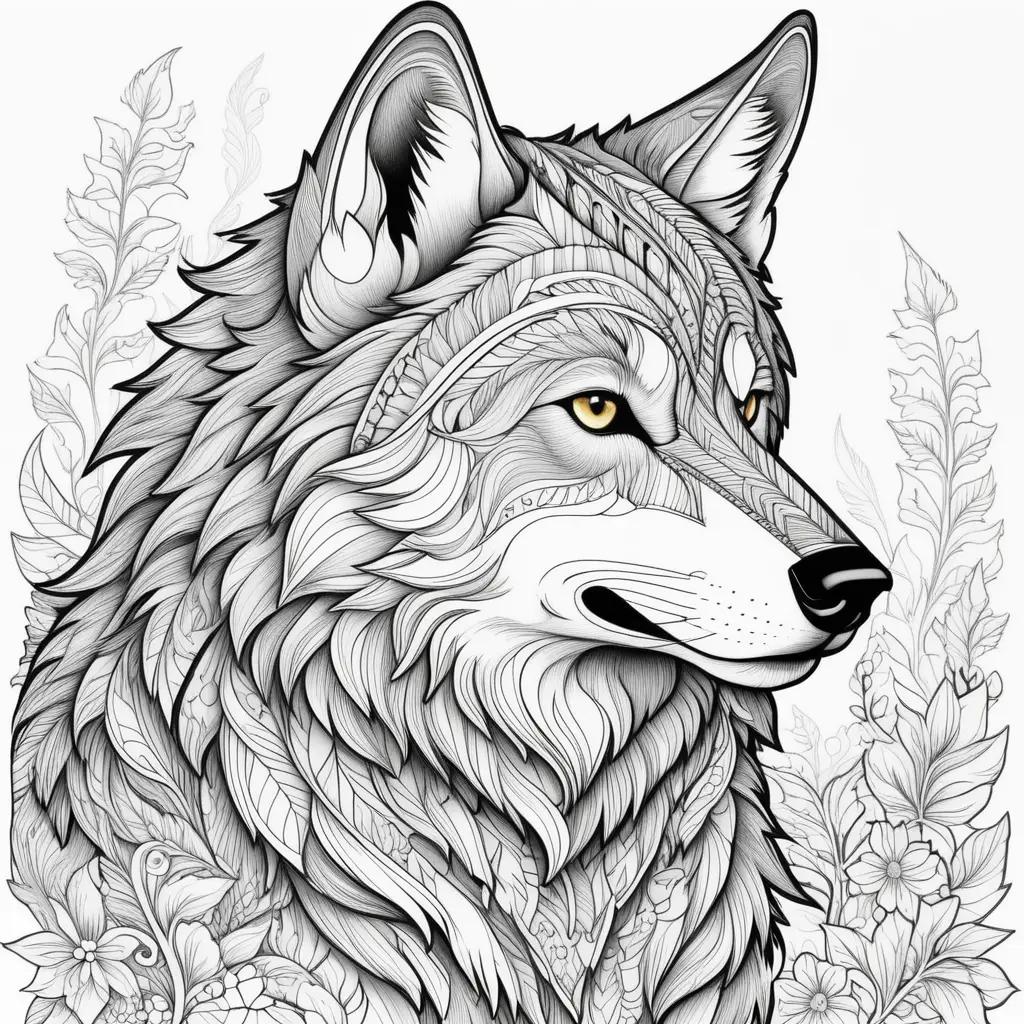 Wolves Coloring Pages: A Collection of Artful Wolf Designs