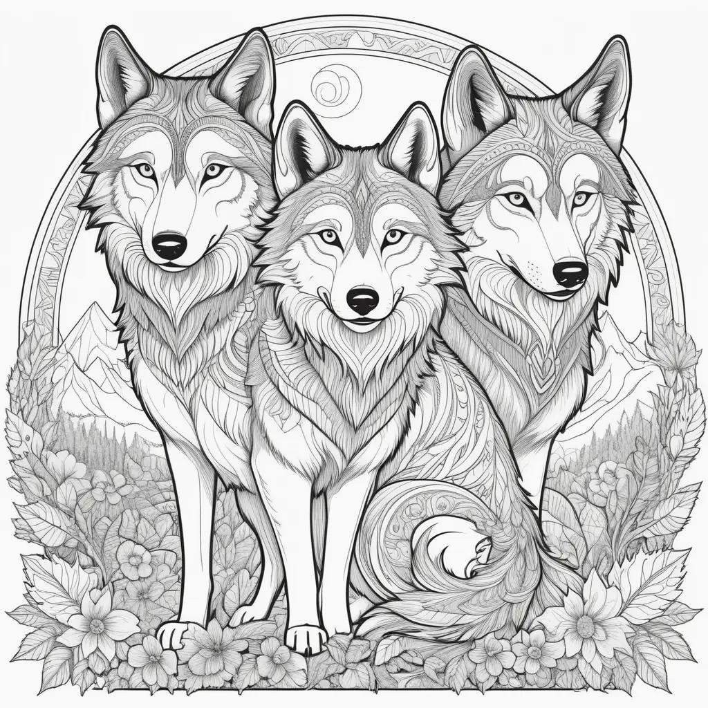 Wolves Coloring Pages: Coloring Book for Adults