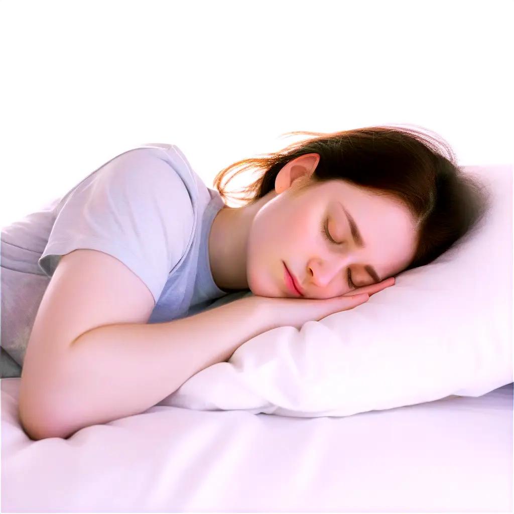 Woman asleep on a white pillow