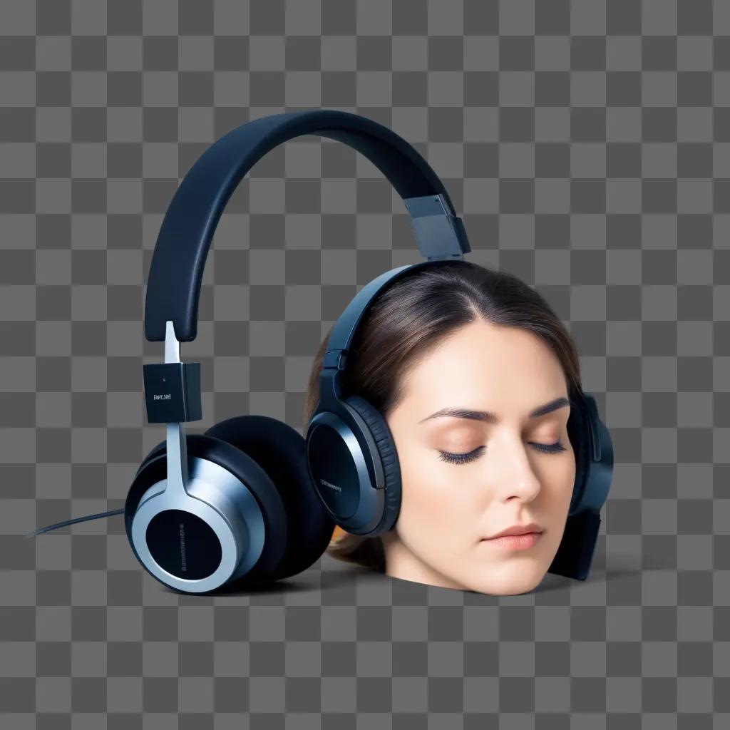 Woman relaxing with headphones on her head