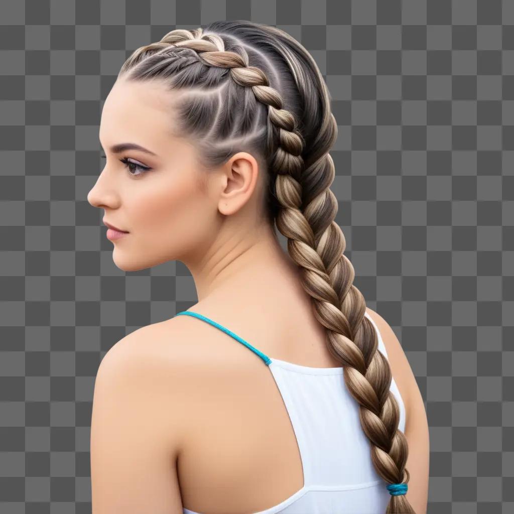 Woman with braided hair in white tank top