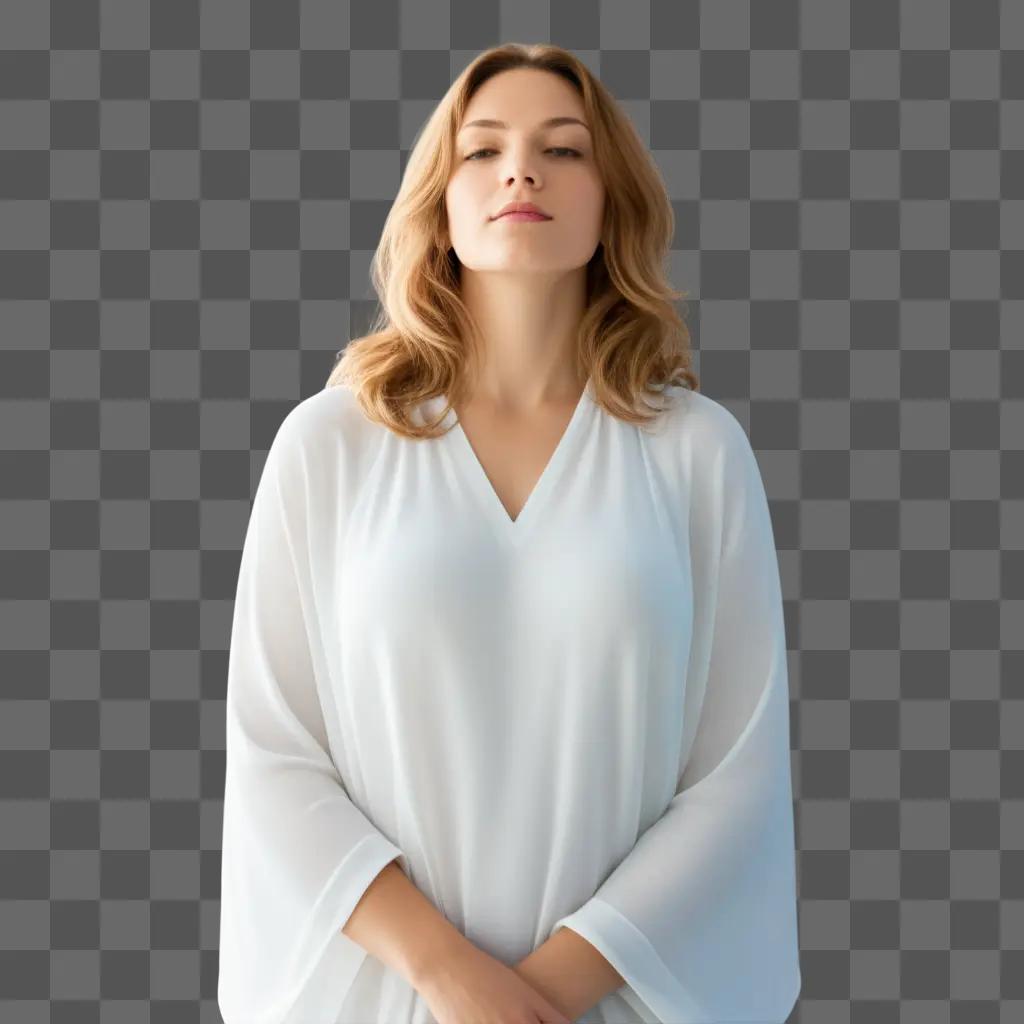 Woman with eyes closed in serene faith