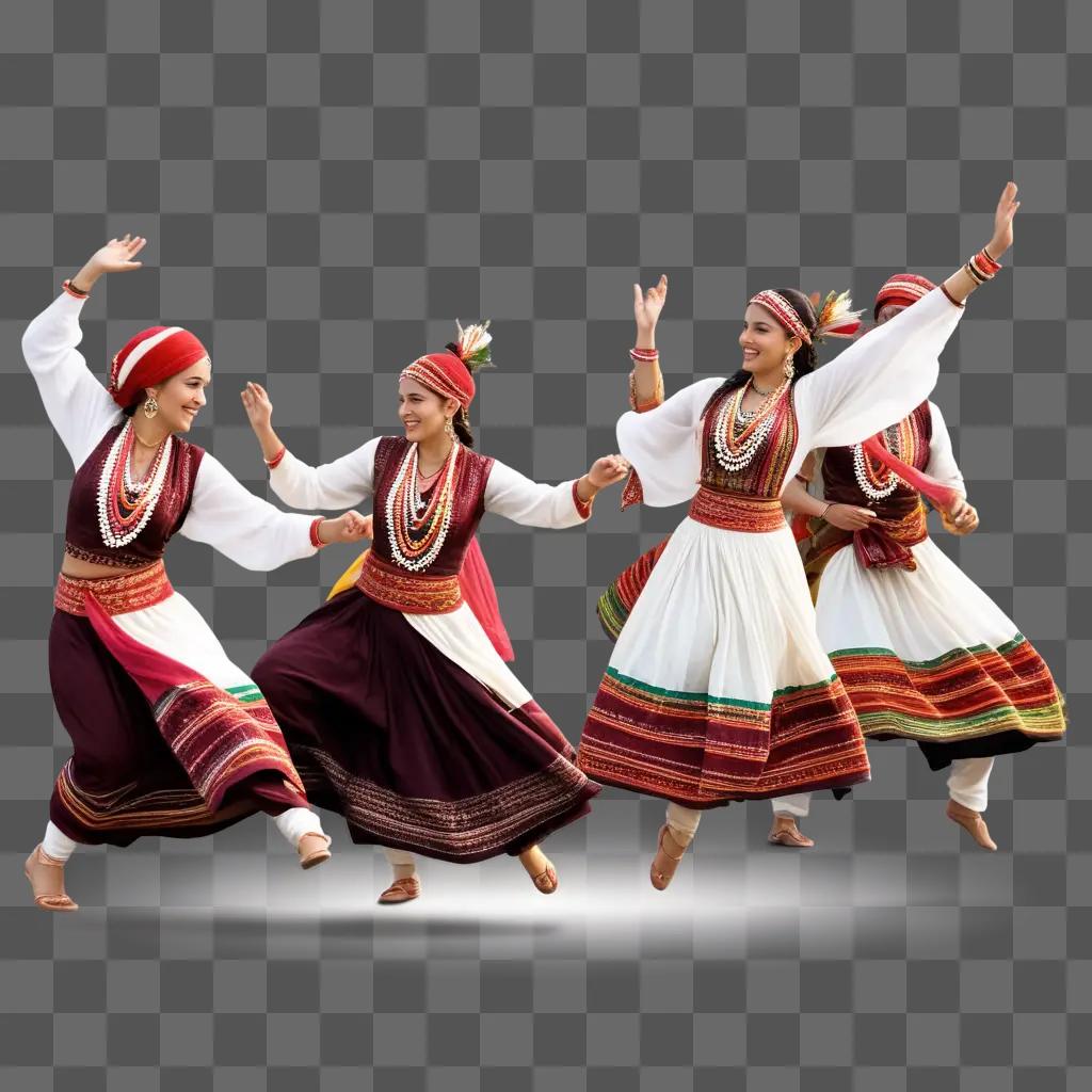 Women in traditional attire dancing at a festival