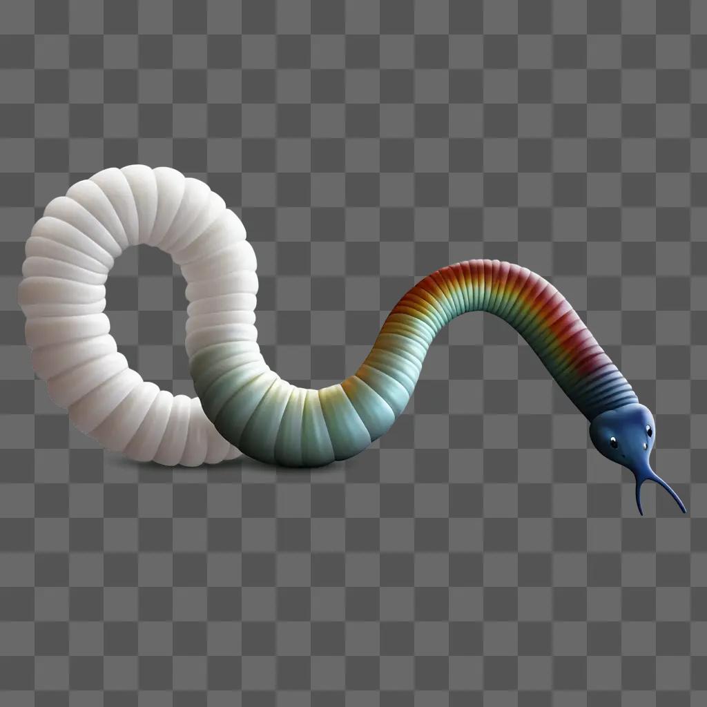 Worm in a colorful, curved shape