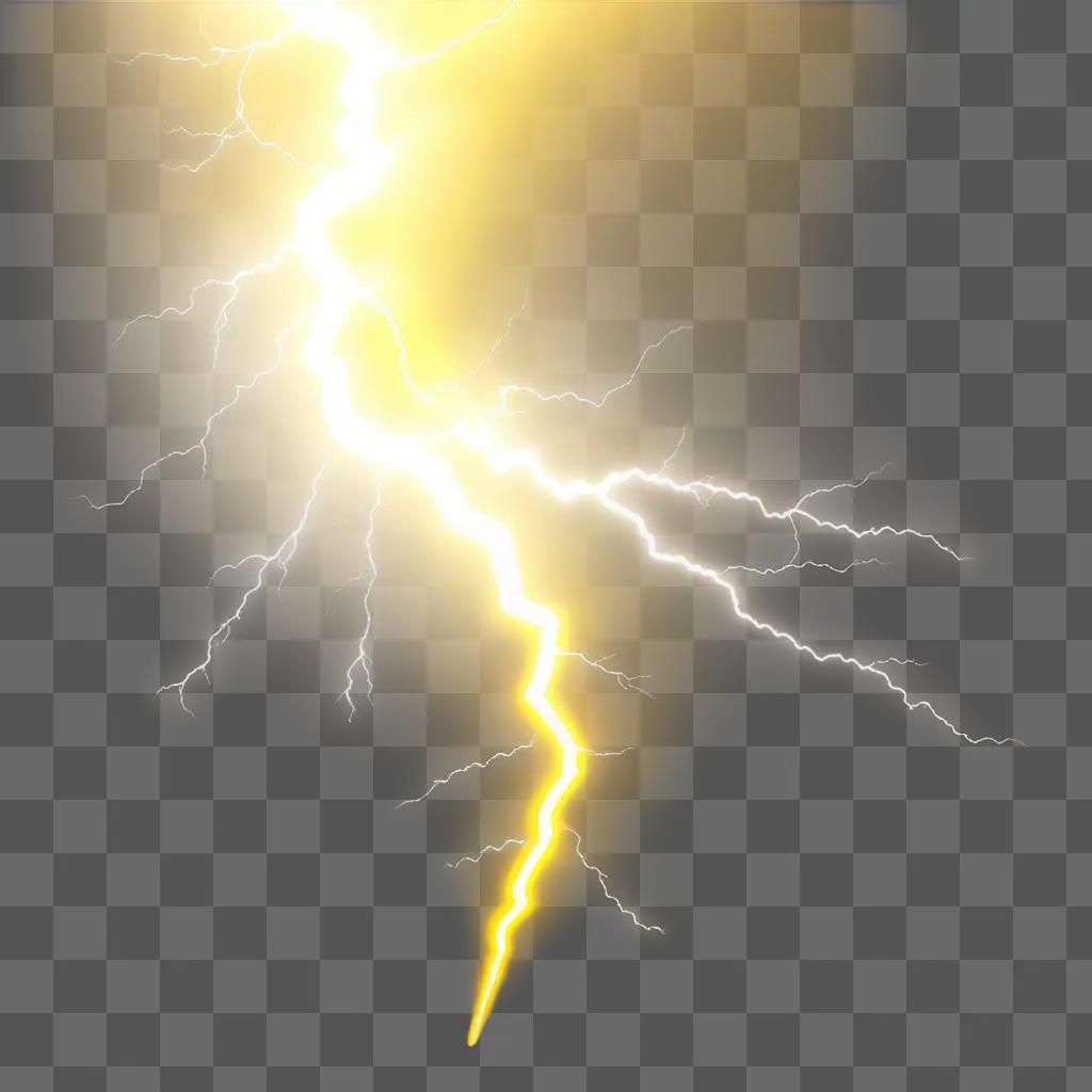 Yellow lightning bolt in the sky