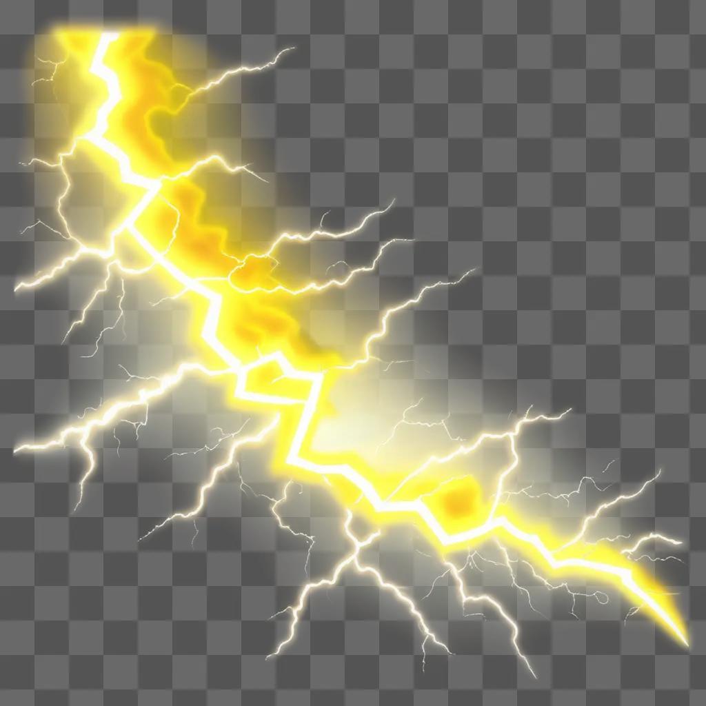 Yellow lightning in the sky