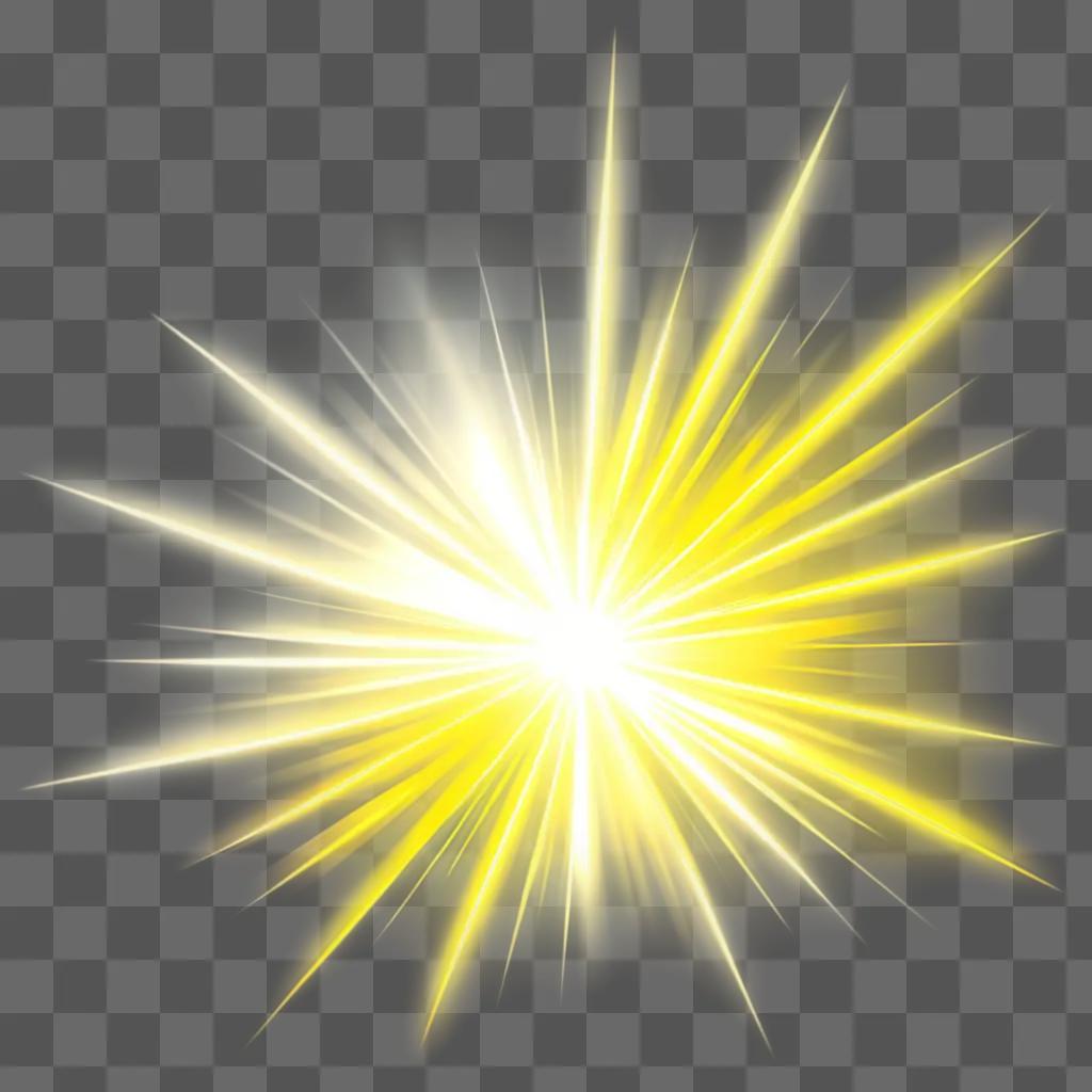 Yellow star bursts into light against a yellow background