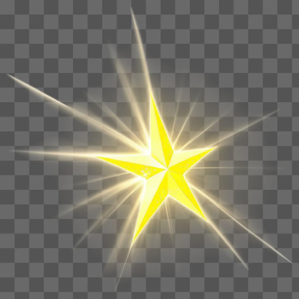 Yellow star with golden glow in the center