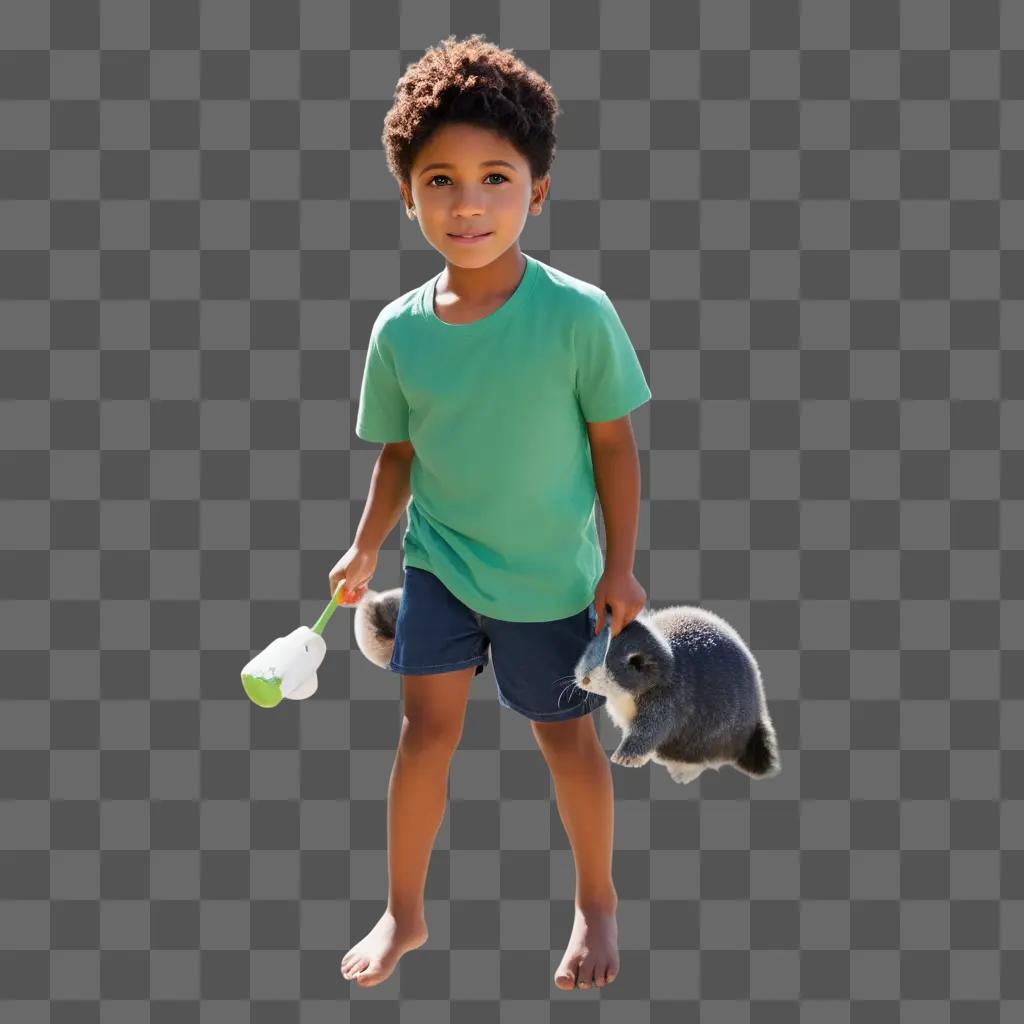 Young boy with a stuffed animal