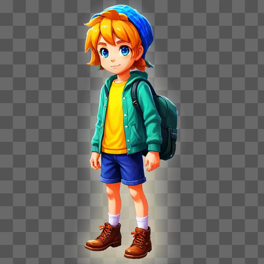 Young boy with backpack in Stardew Valley