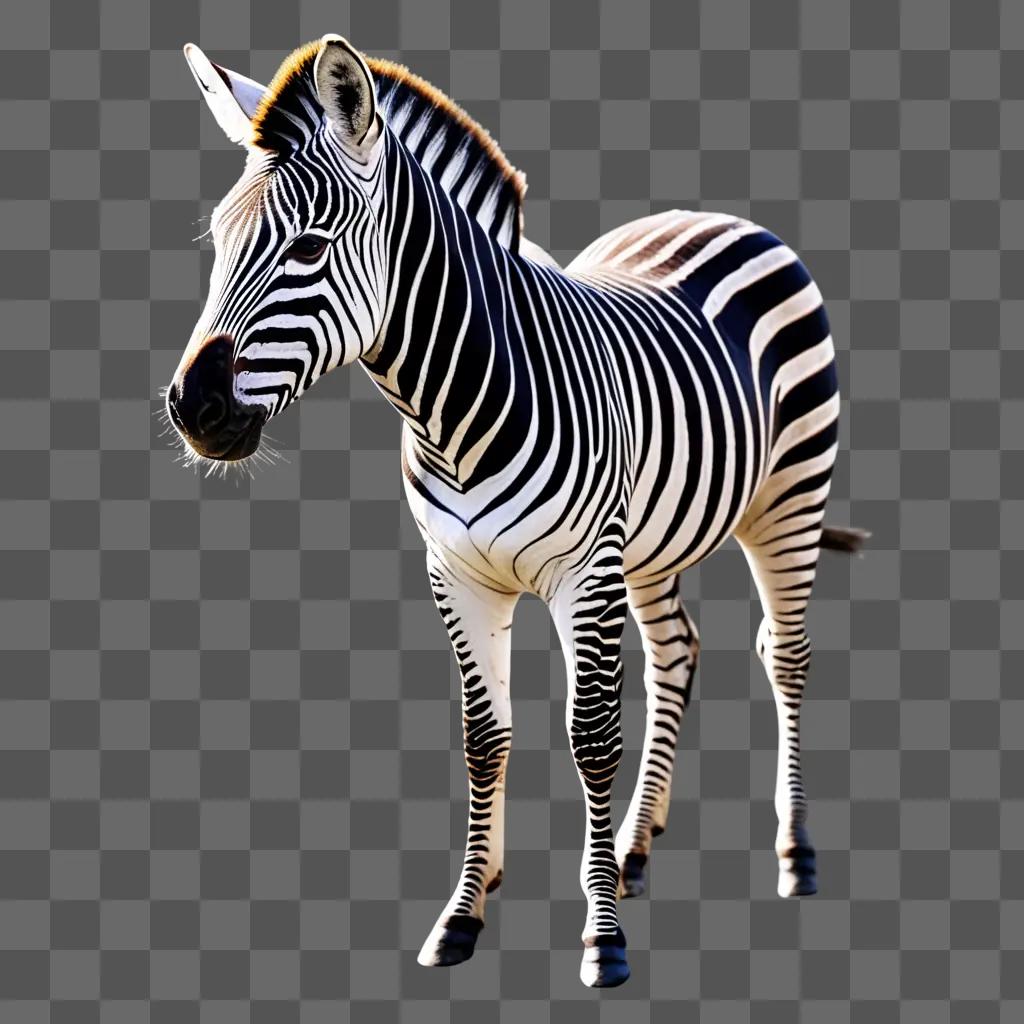 Zebra with a glow in a photo