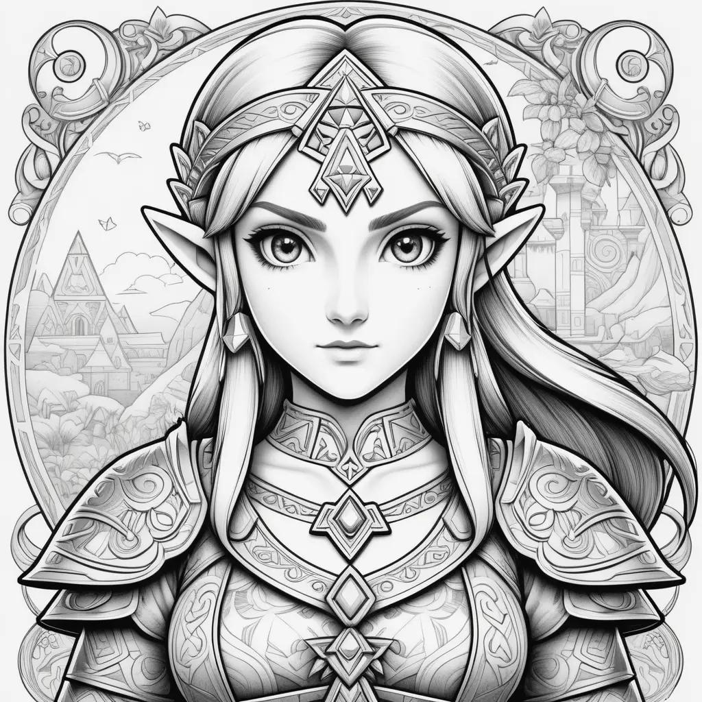 Zelda Coloring Pages: Princess Leia Style