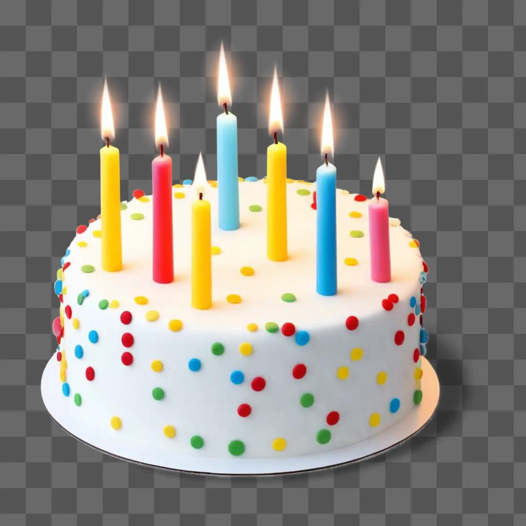 a joyful birthday cake with colorful candles sticker