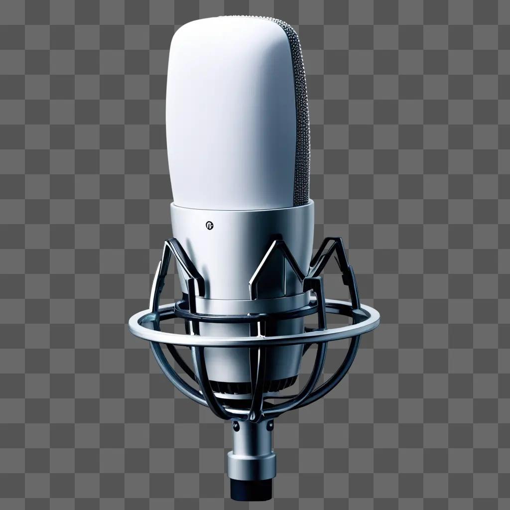 a mic with a cord on a grey background