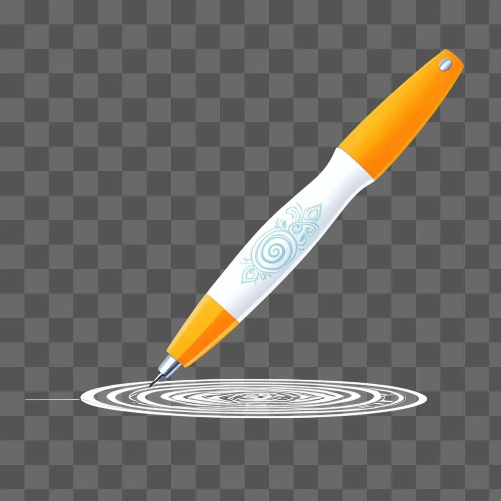 a pen with a batidora logo drawing a circle