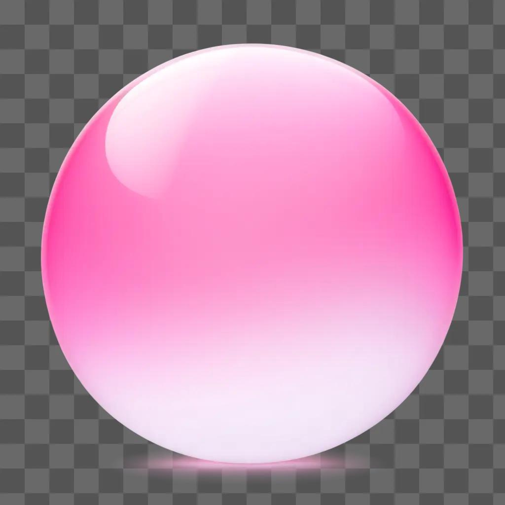 a pink transparent sphere on a pink background