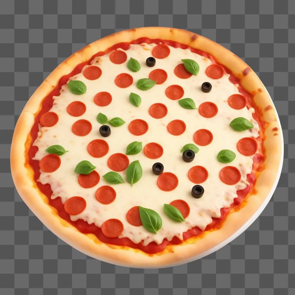 a pizza with pepperoni and olives on it