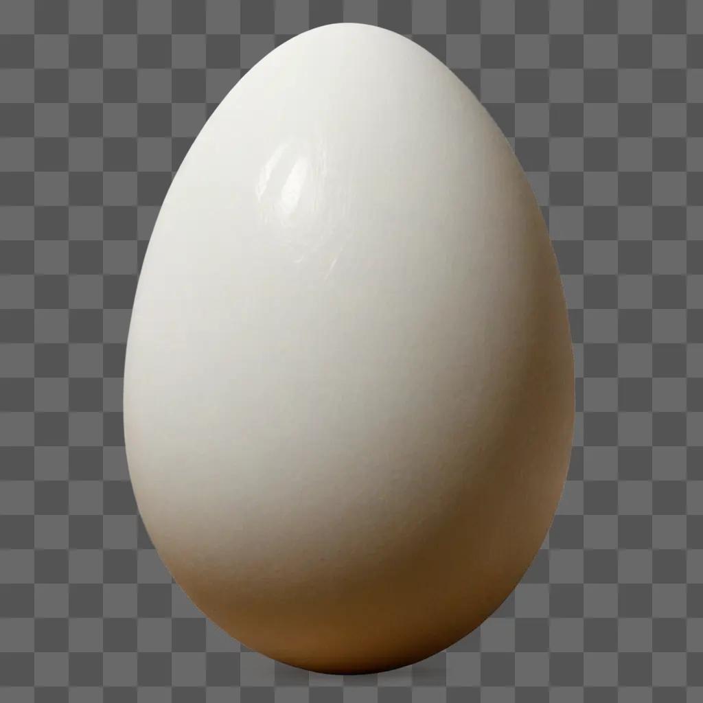 a side view of a white egg on a beige background