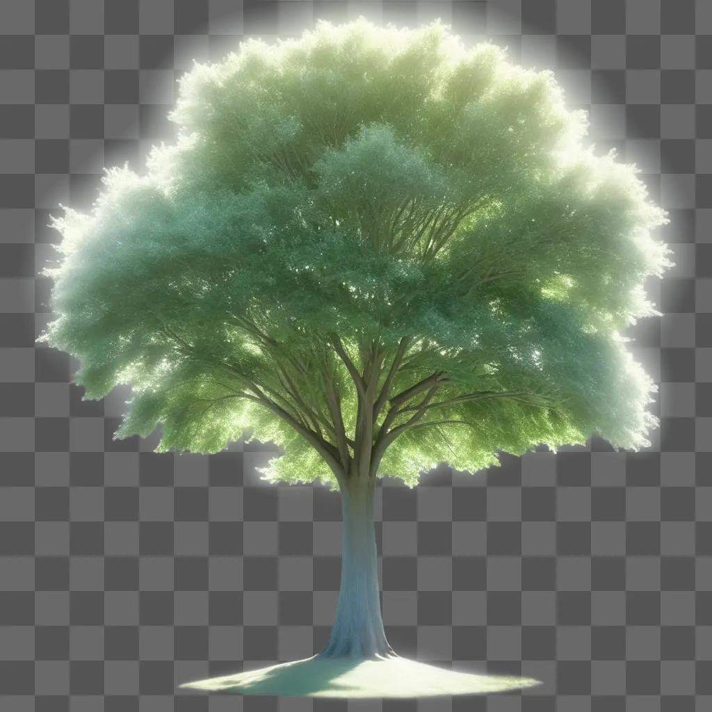 明るい環境に透明な木